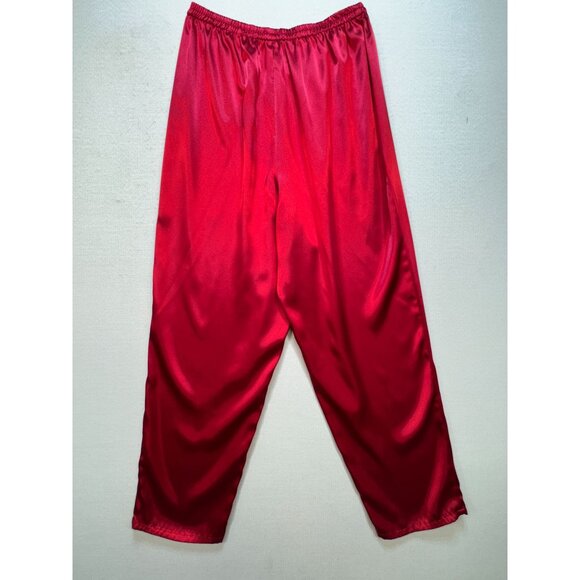 Vintage Inner Most Womens Satin Button Up Pants Pajama Set Size L Red Sleepwear - Picture 14 of 14